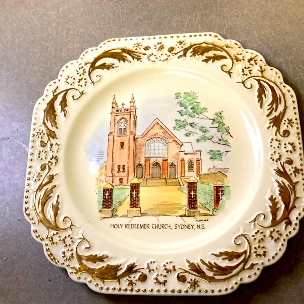 Antique Alfred Glough LTD “ Decorative Plate, Holy Redeemer Church, Sydney, NS
